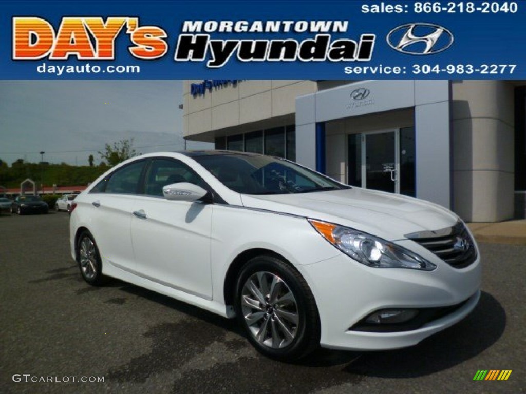 2014 Sonata Limited - Pearl White / Gray photo #1