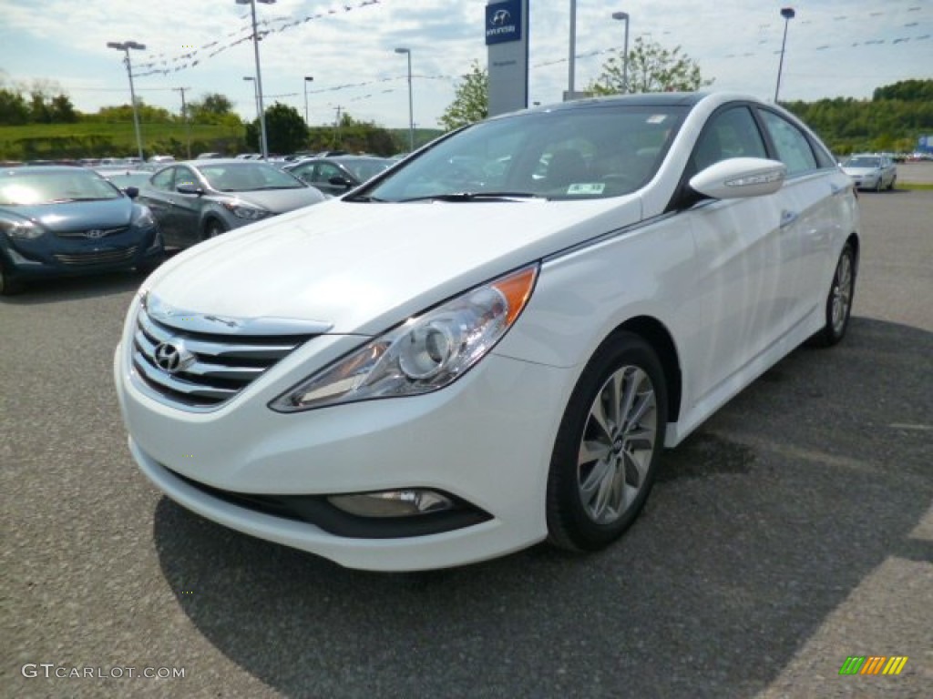 2014 Sonata Limited - Pearl White / Gray photo #3