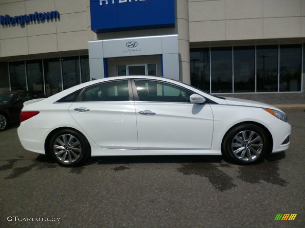 2014 Sonata Limited - Pearl White / Gray photo #8