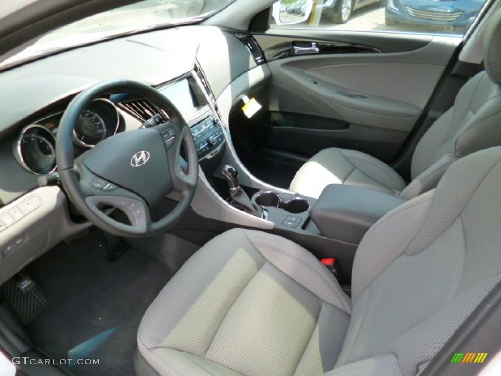 2014 Sonata Limited - Pearl White / Gray photo #16
