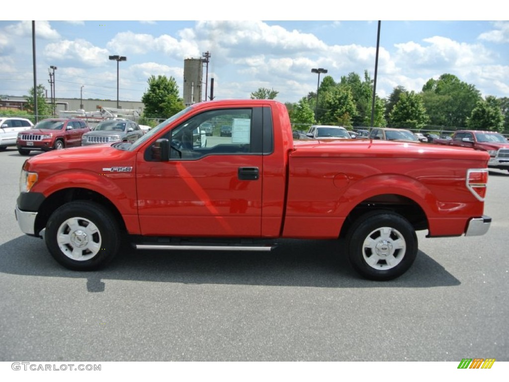 2012 F150 XL Regular Cab - Vermillion Red / Steel Gray photo #3