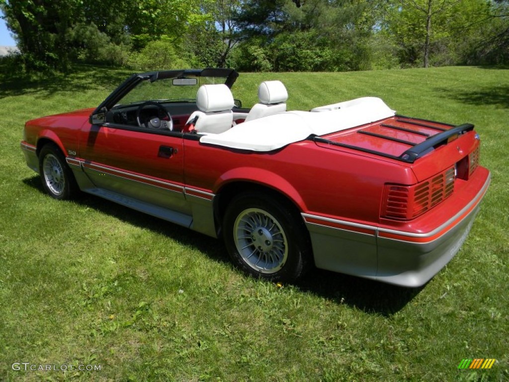 1987 Mustang GT Convertible - Medium Scarlet Red / White photo #3