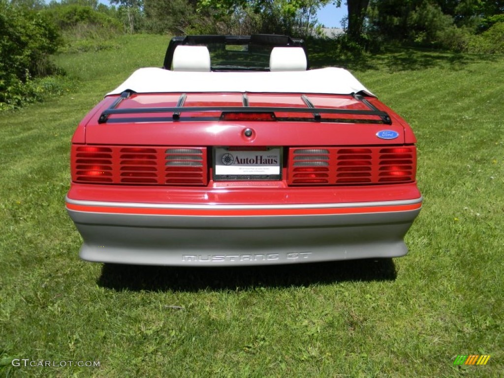 1987 Mustang GT Convertible - Medium Scarlet Red / White photo #4