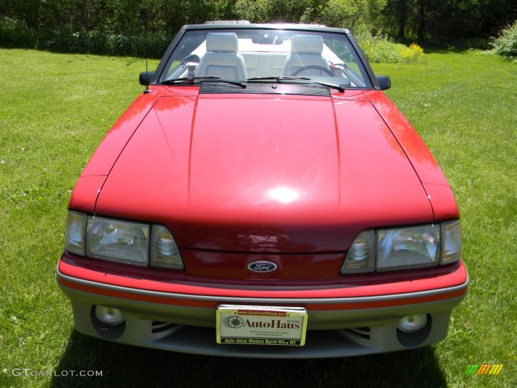 1987 Mustang GT Convertible - Medium Scarlet Red / White photo #8