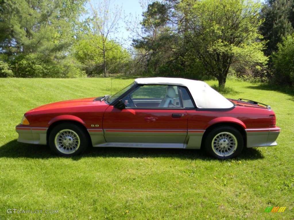 1987 Mustang GT Convertible - Medium Scarlet Red / White photo #10