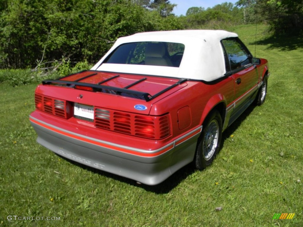 1987 Mustang GT Convertible - Medium Scarlet Red / White photo #13