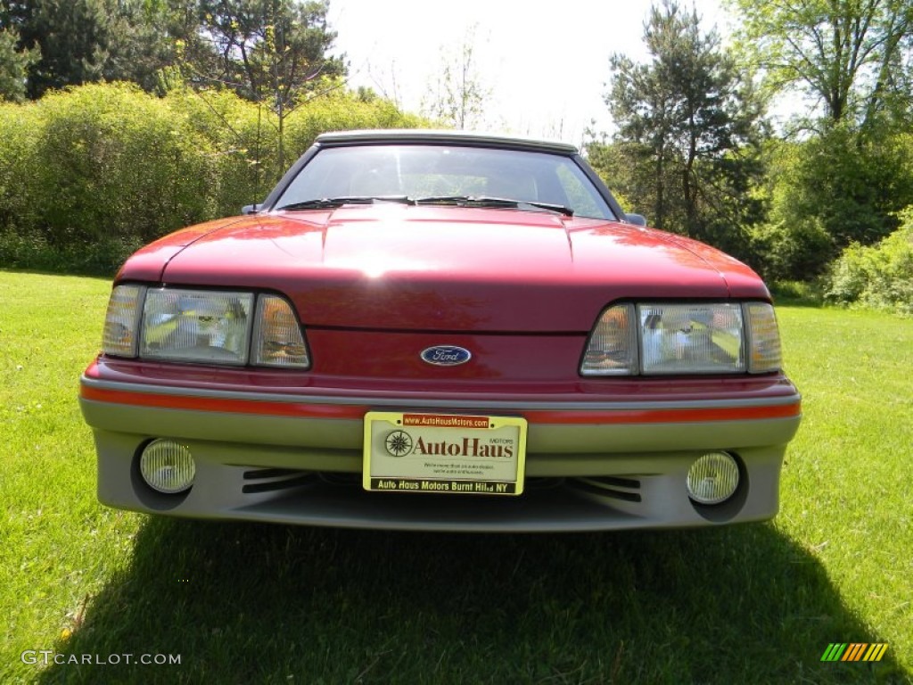 1987 Mustang GT Convertible - Medium Scarlet Red / White photo #16