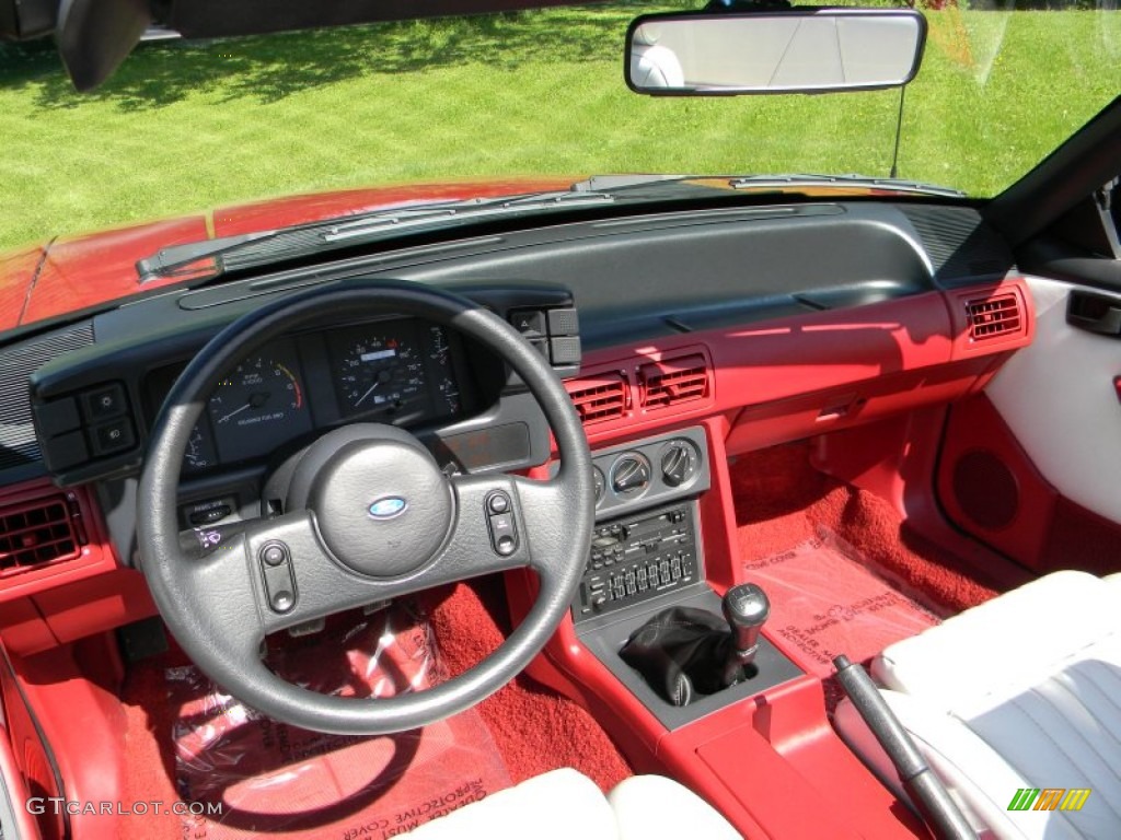 1987 Mustang GT Convertible - Medium Scarlet Red / White photo #18