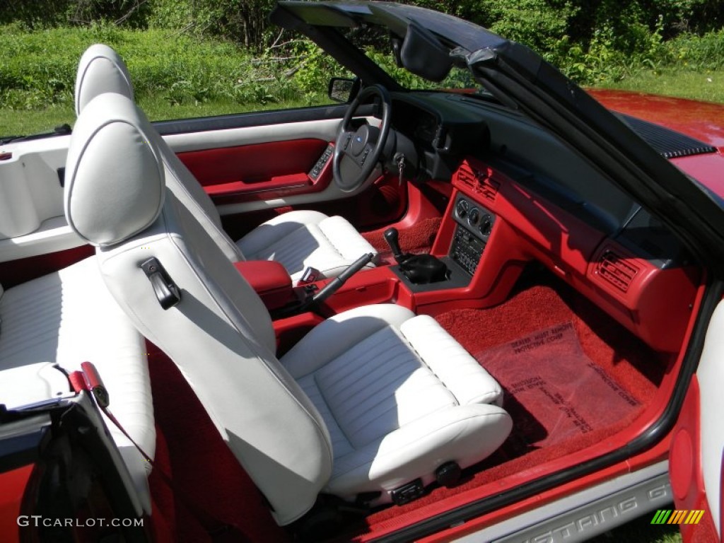 1987 Mustang GT Convertible - Medium Scarlet Red / White photo #21