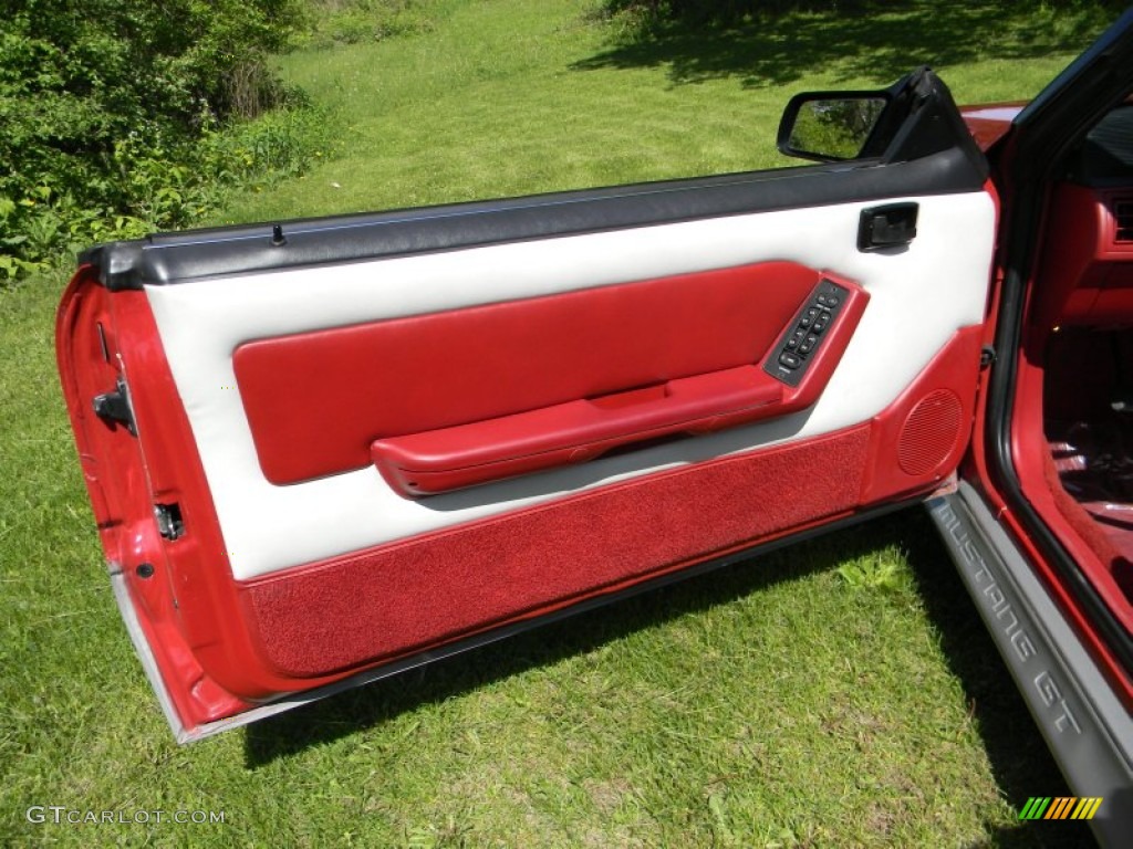 1987 Mustang GT Convertible - Medium Scarlet Red / White photo #29
