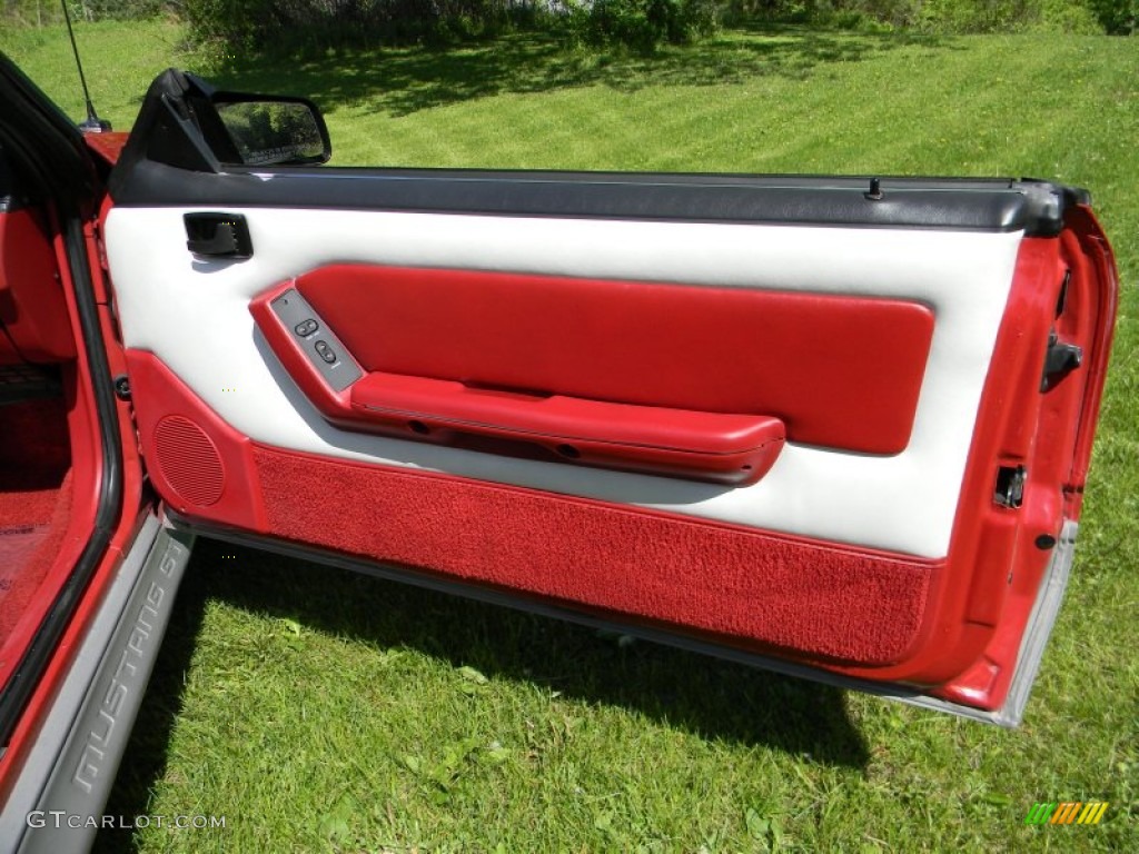 1987 Mustang GT Convertible - Medium Scarlet Red / White photo #30