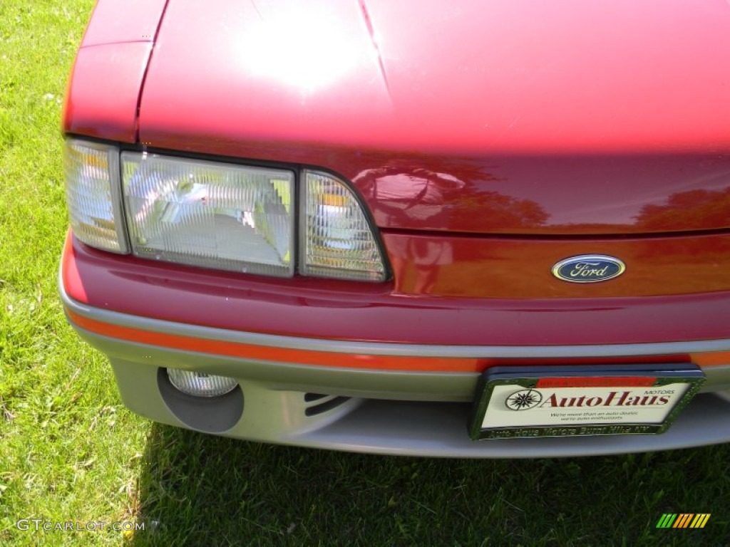 1987 Mustang GT Convertible - Medium Scarlet Red / White photo #34