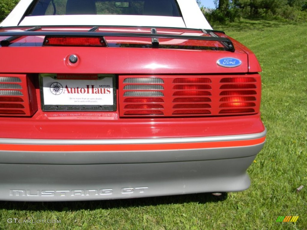 1987 Mustang GT Convertible - Medium Scarlet Red / White photo #44