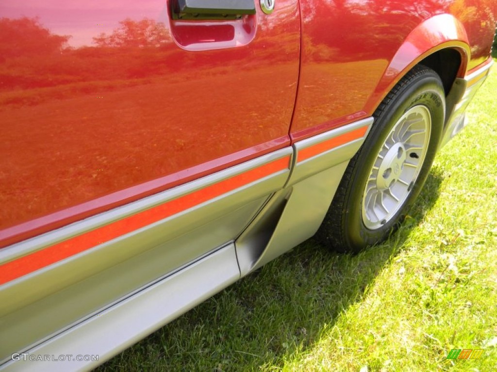 1987 Mustang GT Convertible - Medium Scarlet Red / White photo #48
