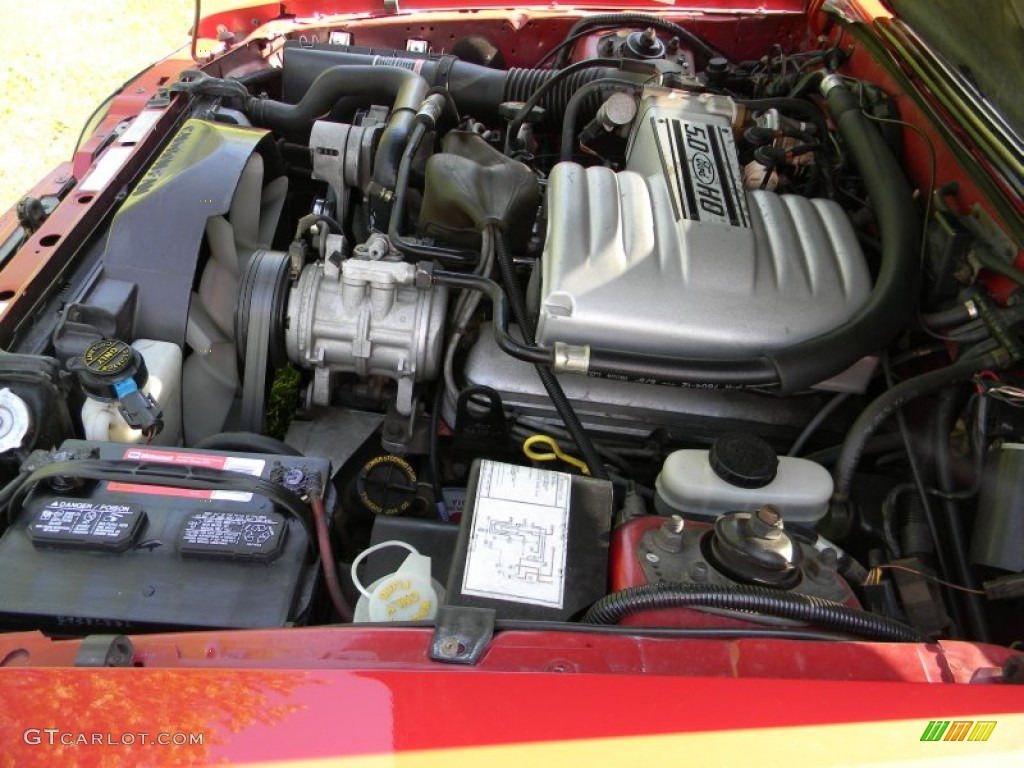 1987 Mustang GT Convertible - Medium Scarlet Red / White photo #51