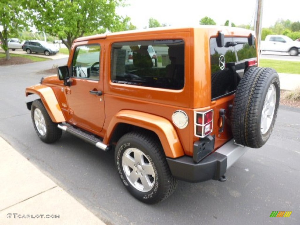 2011 Wrangler Sahara 4x4 - Mango Tango Pearl / Black/Dark Saddle photo #6