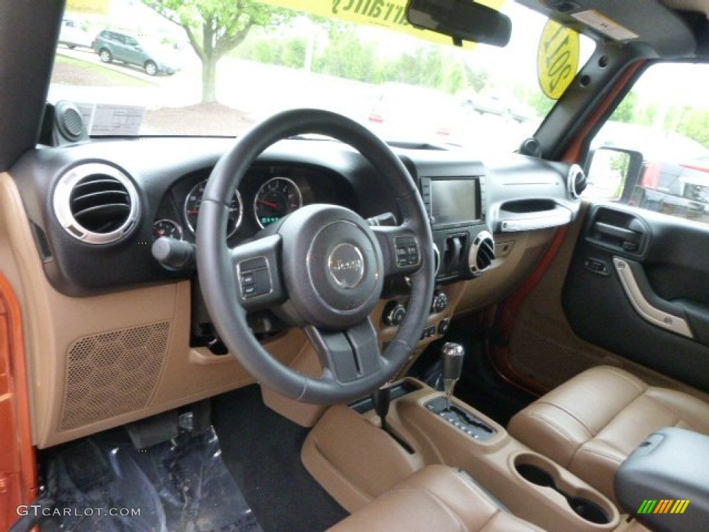 2011 Wrangler Sahara 4x4 - Mango Tango Pearl / Black/Dark Saddle photo #13