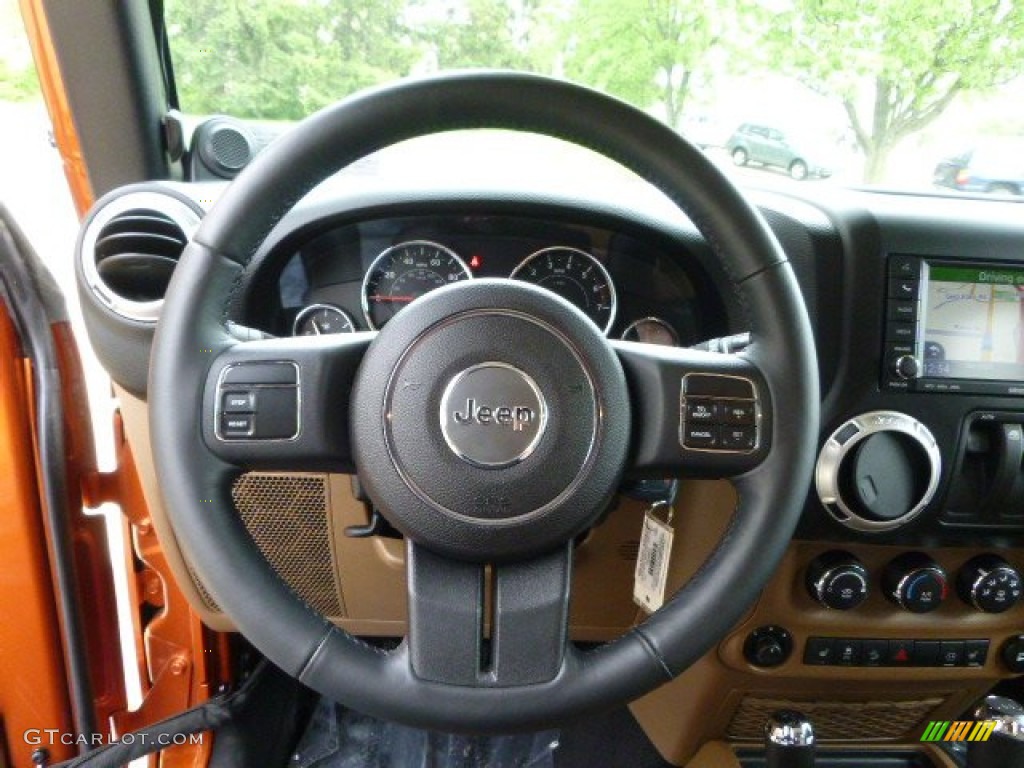 2011 Wrangler Sahara 4x4 - Mango Tango Pearl / Black/Dark Saddle photo #18