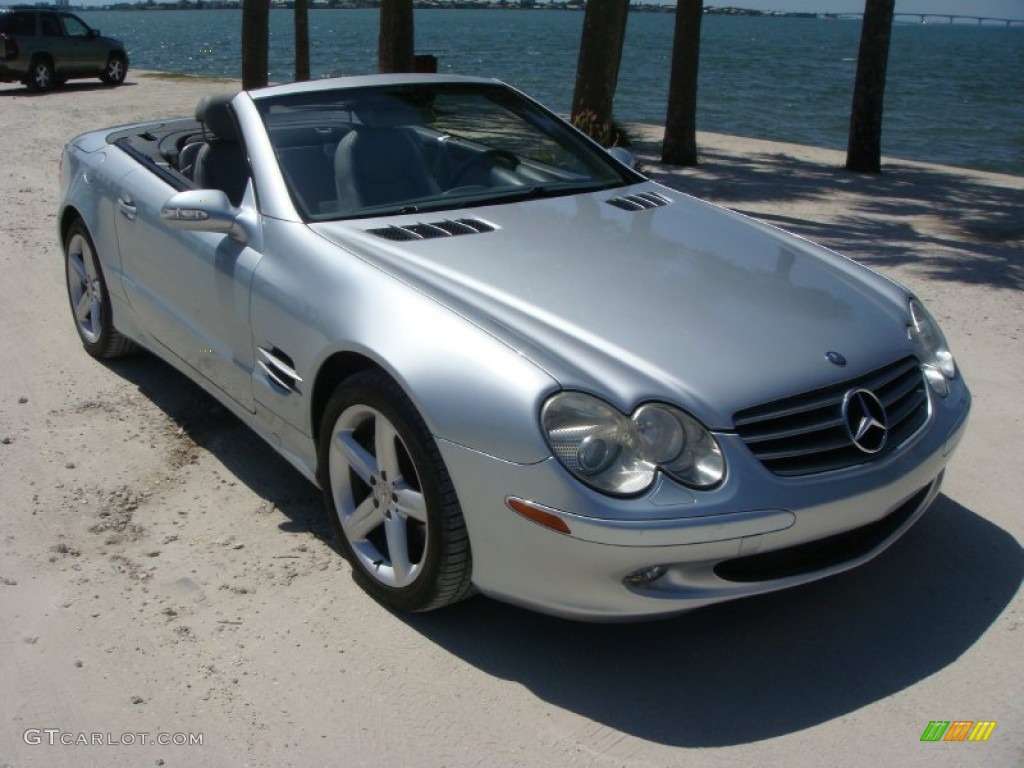 Brilliant Silver Metallic 2003 Mercedes-Benz SL 500 Roadster Exterior Photo #93730875