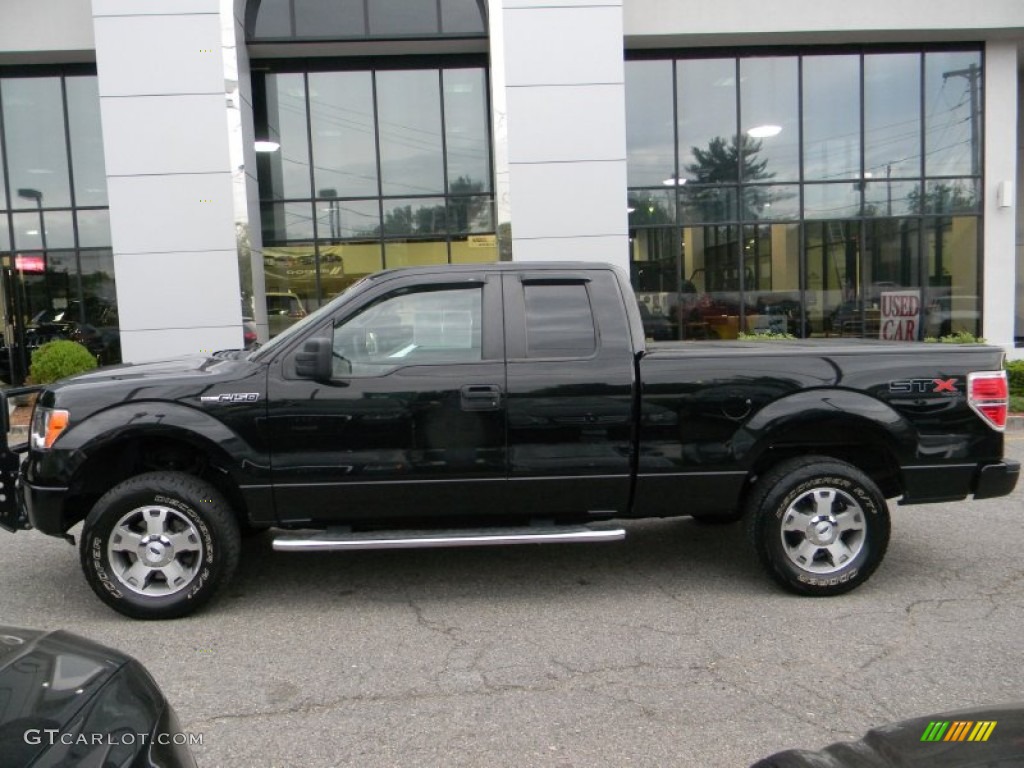 2010 F150 STX SuperCab 4x4 - Tuxedo Black / Medium Stone photo #10