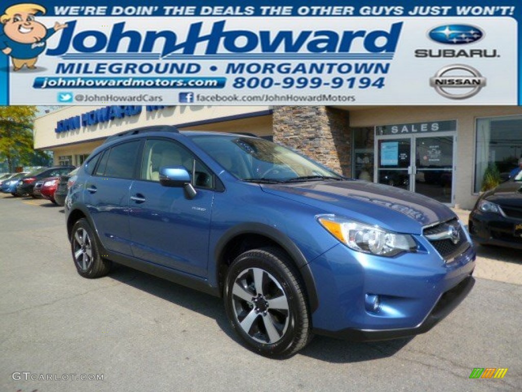 2014 XV Crosstrek Hybrid - Quartz Blue Pearl / Ivory photo #1