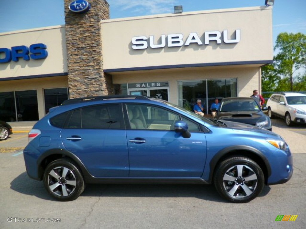 2014 XV Crosstrek Hybrid - Quartz Blue Pearl / Ivory photo #8