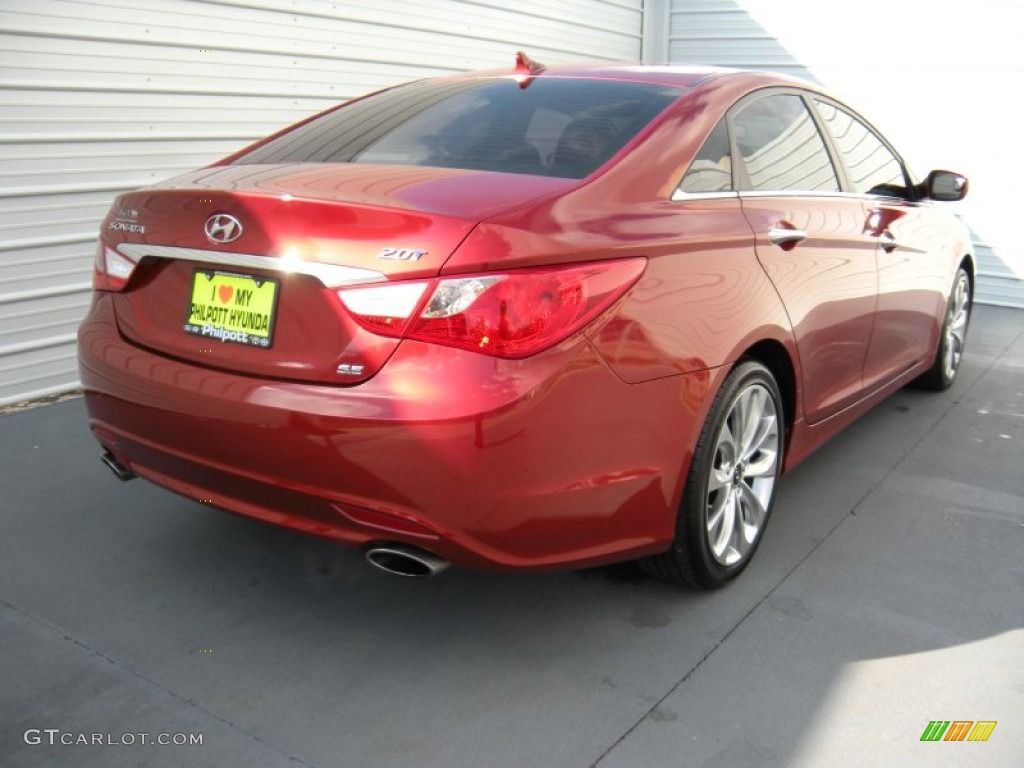 2011 Sonata SE 2.0T - Venetian Red / Gray photo #3