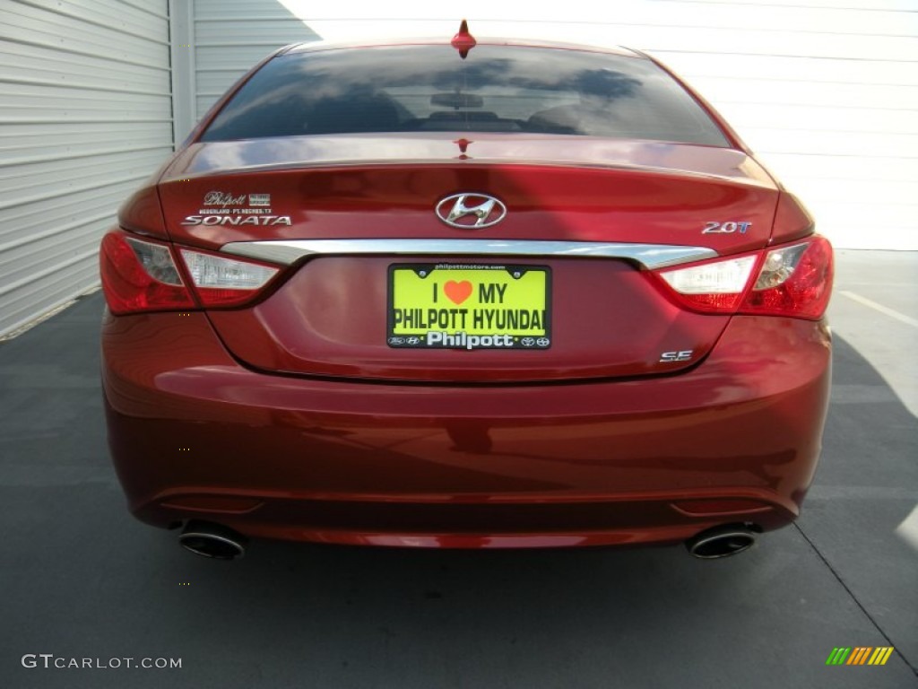 2011 Sonata SE 2.0T - Venetian Red / Gray photo #4