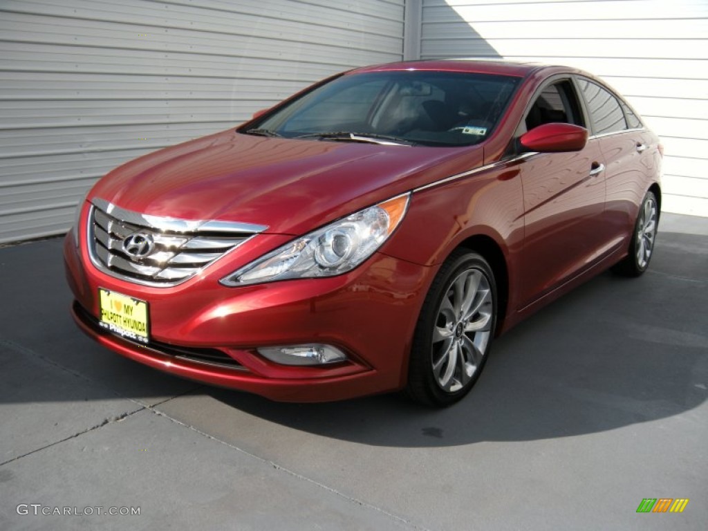 2011 Sonata SE 2.0T - Venetian Red / Gray photo #6