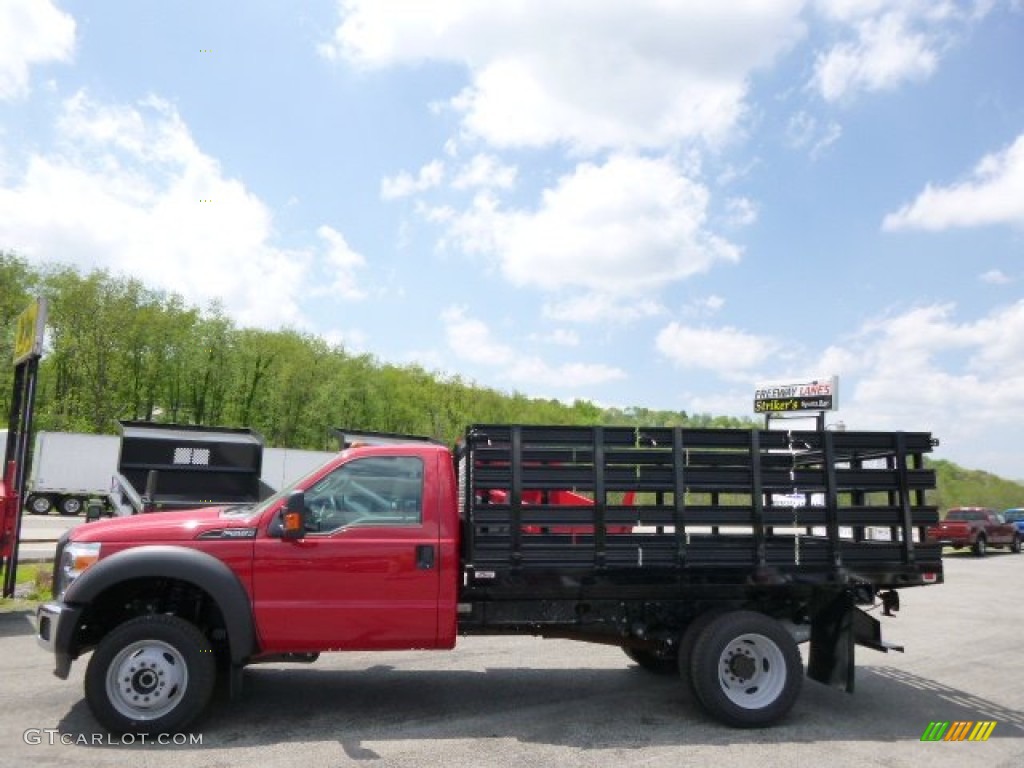 Vermillion Red 2014 Ford F550 Super Duty XL Regular Cab 4x4 Stake Truck Exterior Photo #93752927