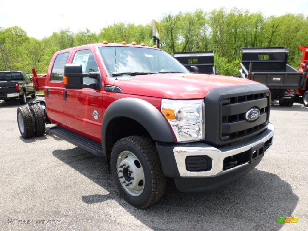 Vermillion Red 2015 Ford F550 Super Duty XL Crew Cab 4x4 Chassis Exterior Photo #93757283