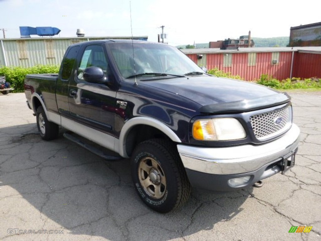 1999 F150 Lariat Extended Cab 4x4 - Deep Wedgewood Blue Metallic / Medium Graphite photo #2