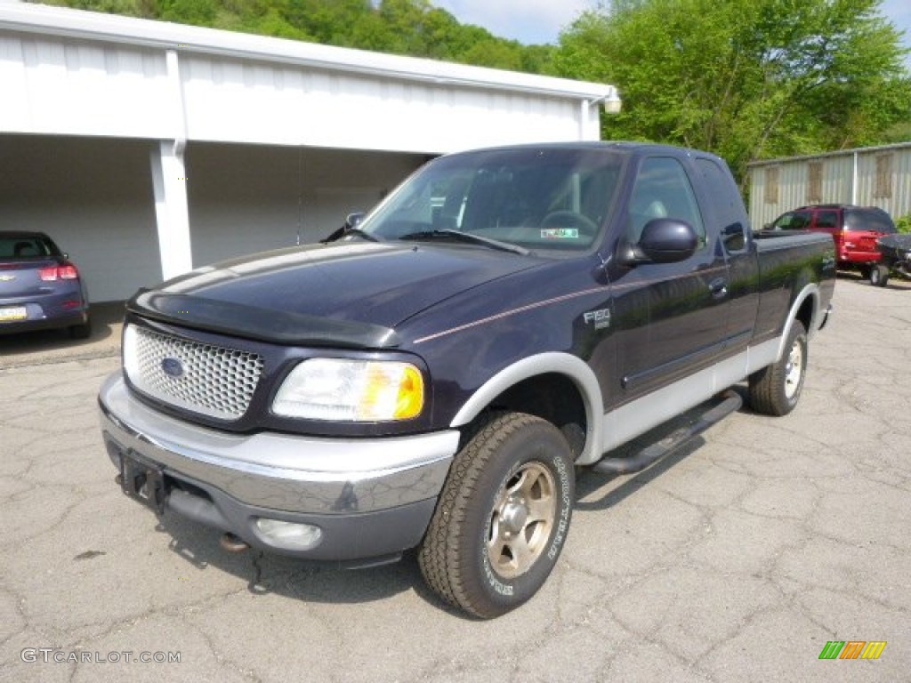 1999 F150 Lariat Extended Cab 4x4 - Deep Wedgewood Blue Metallic / Medium Graphite photo #4