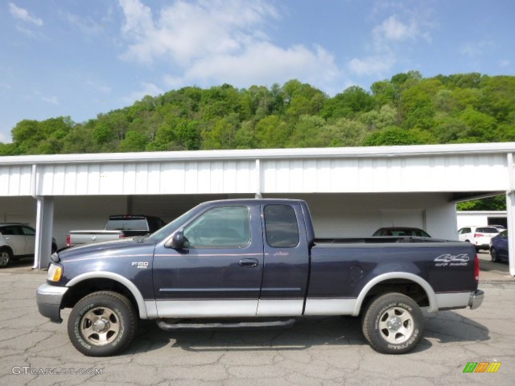 1999 F150 Lariat Extended Cab 4x4 - Deep Wedgewood Blue Metallic / Medium Graphite photo #5