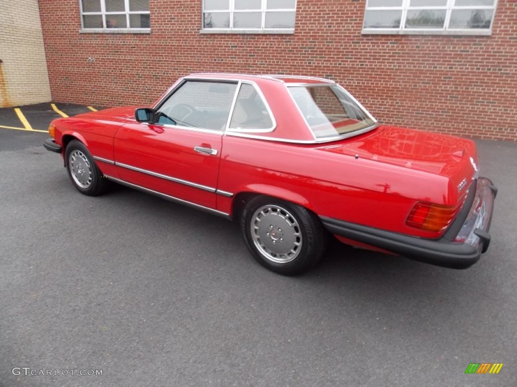 1988 SL Class 560 SL Roadster - Signal Red / Parchment photo #2