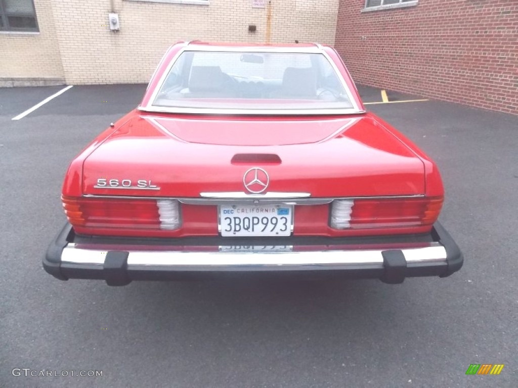 1988 SL Class 560 SL Roadster - Signal Red / Parchment photo #4