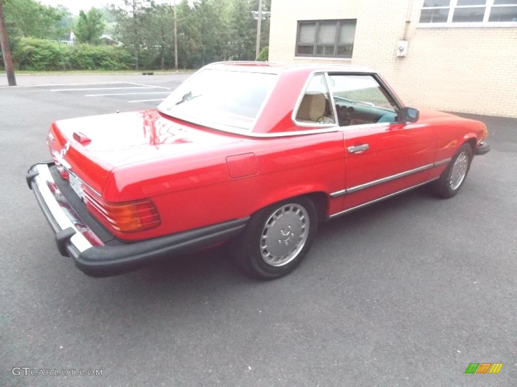 1988 SL Class 560 SL Roadster - Signal Red / Parchment photo #5