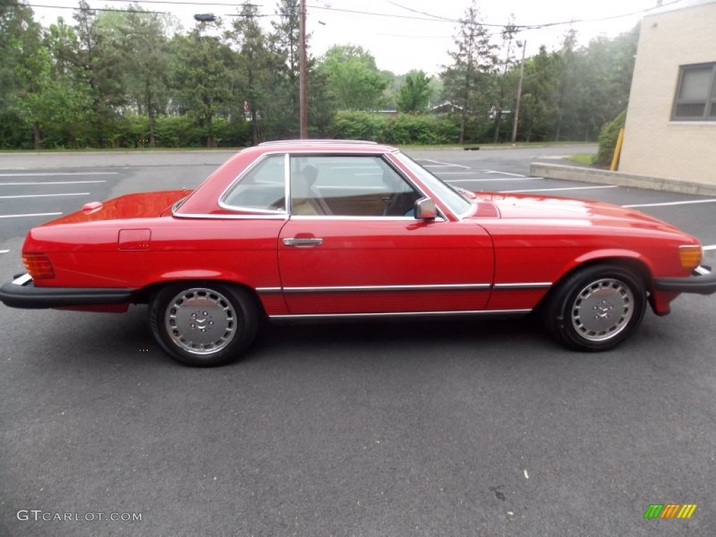 1988 SL Class 560 SL Roadster - Signal Red / Parchment photo #6