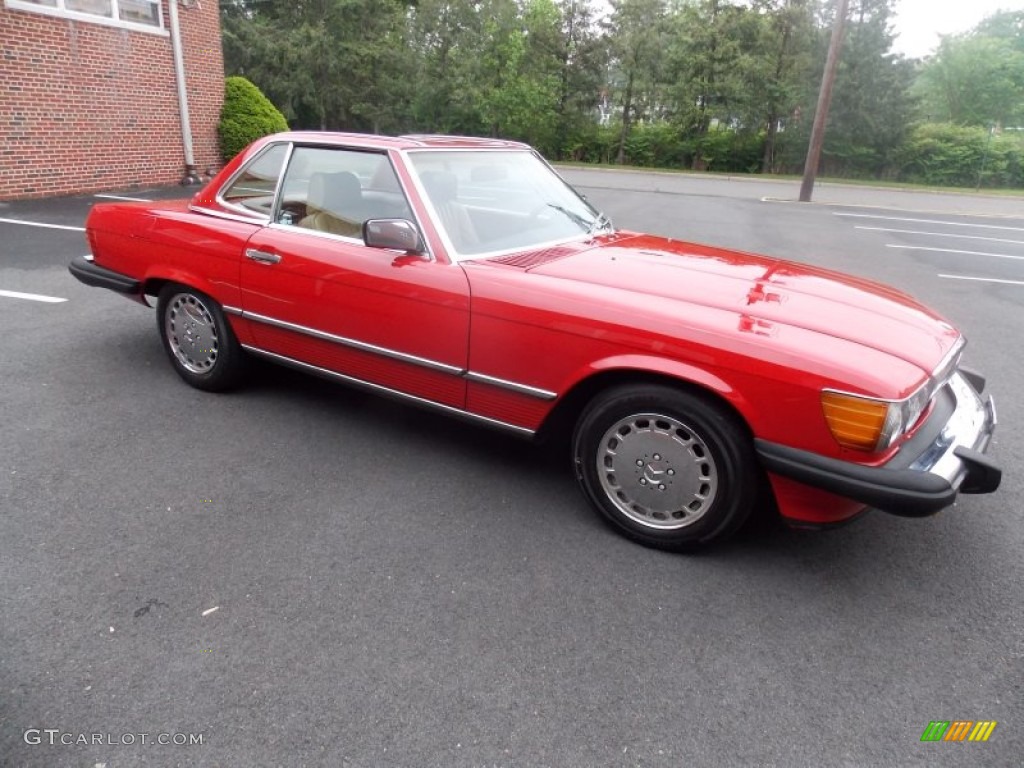 1988 SL Class 560 SL Roadster - Signal Red / Parchment photo #7