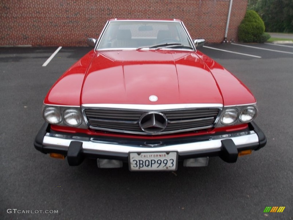 1988 SL Class 560 SL Roadster - Signal Red / Parchment photo #8
