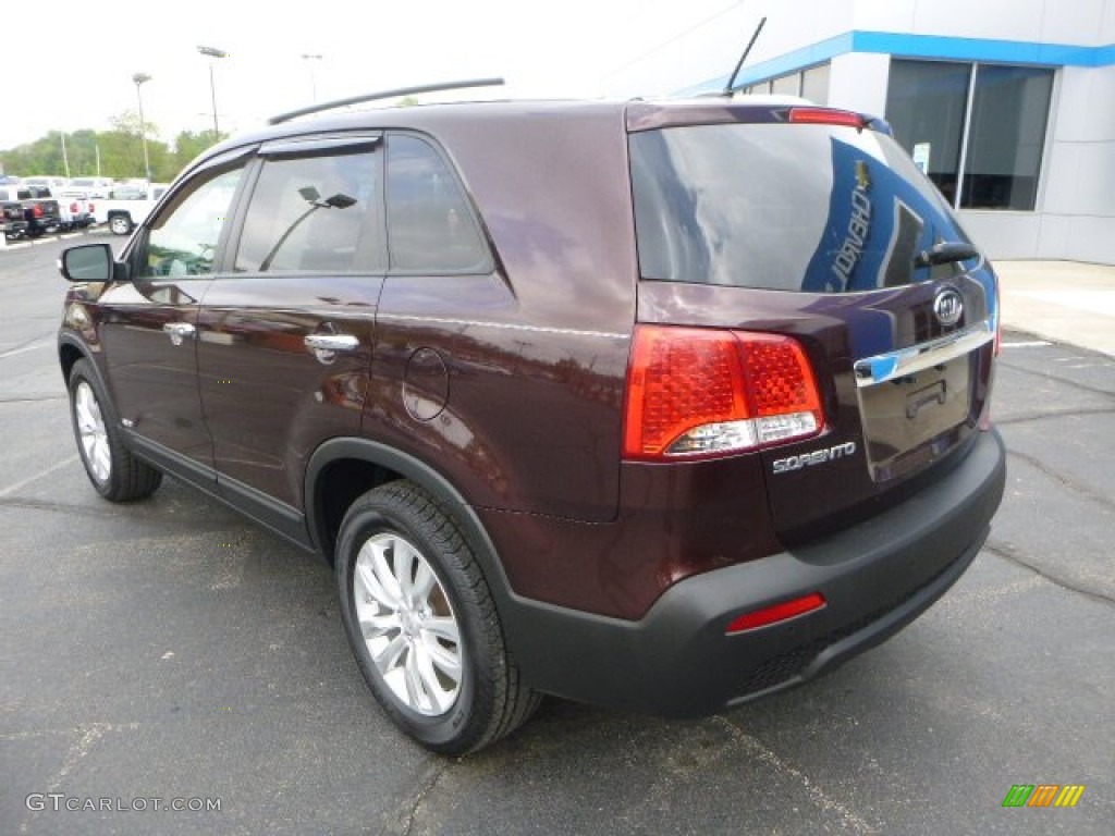 2011 Sorento LX V6 AWD - Dark Cherry / Black photo #3