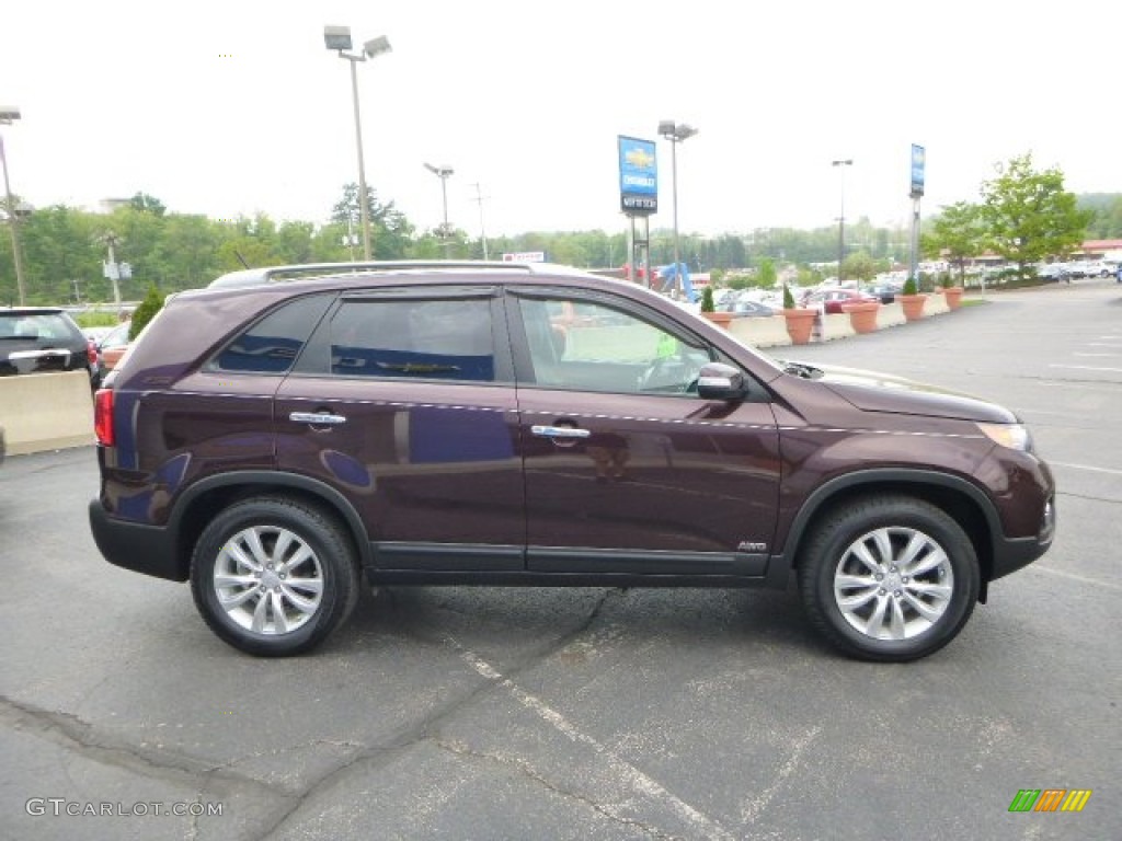 2011 Sorento LX V6 AWD - Dark Cherry / Black photo #6