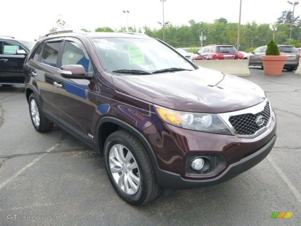 2011 Sorento LX V6 AWD - Dark Cherry / Black photo #7