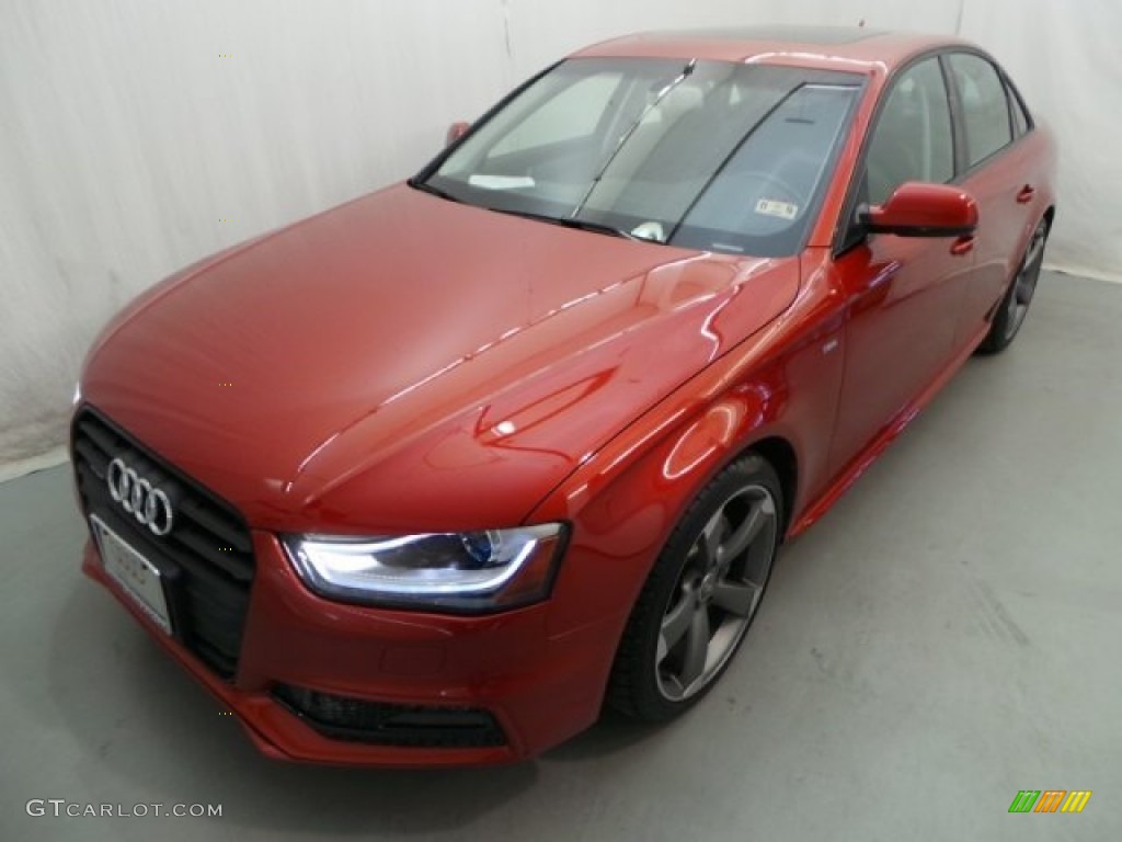 2014 A4 2.0T quattro Sedan - Volcano Red Metallic / Black photo #3