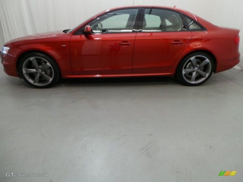2014 A4 2.0T quattro Sedan - Volcano Red Metallic / Black photo #4
