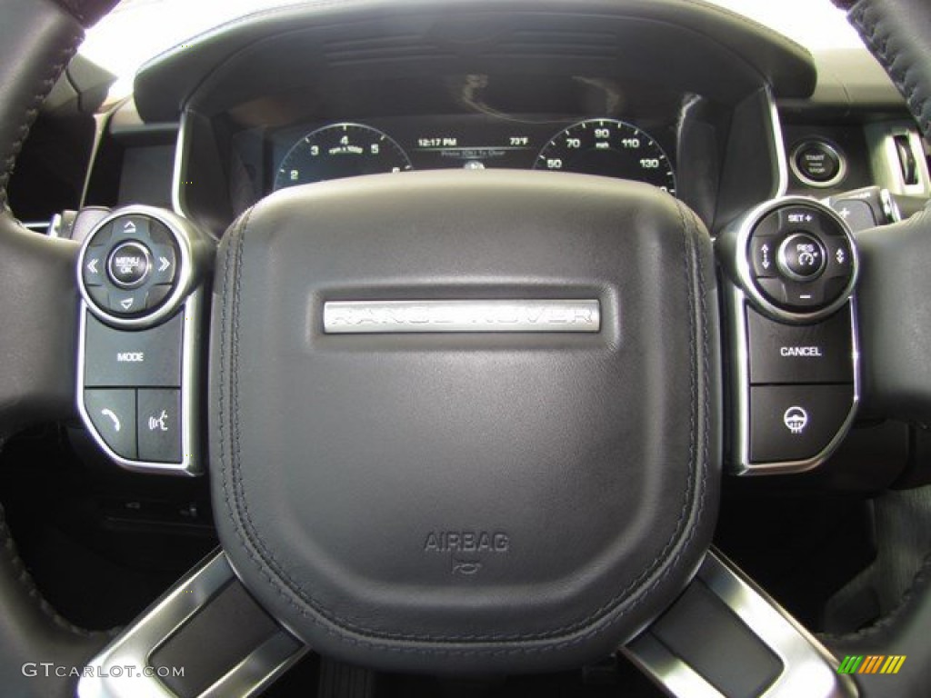 2014 Land Rover Range Rover Supercharged Ebony/Ebony Steering Wheel Photo #93769472