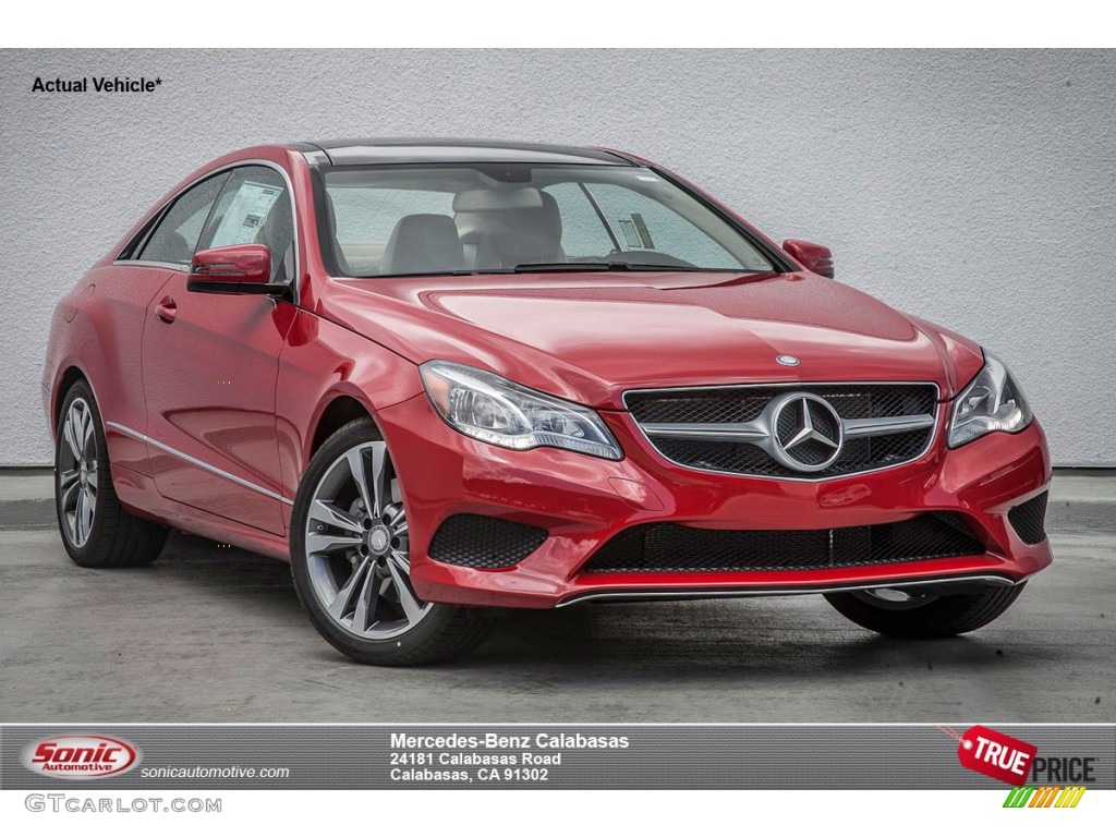 2014 E 350 Coupe - Mars Red / Silk Beige/Espresso Brown photo #1