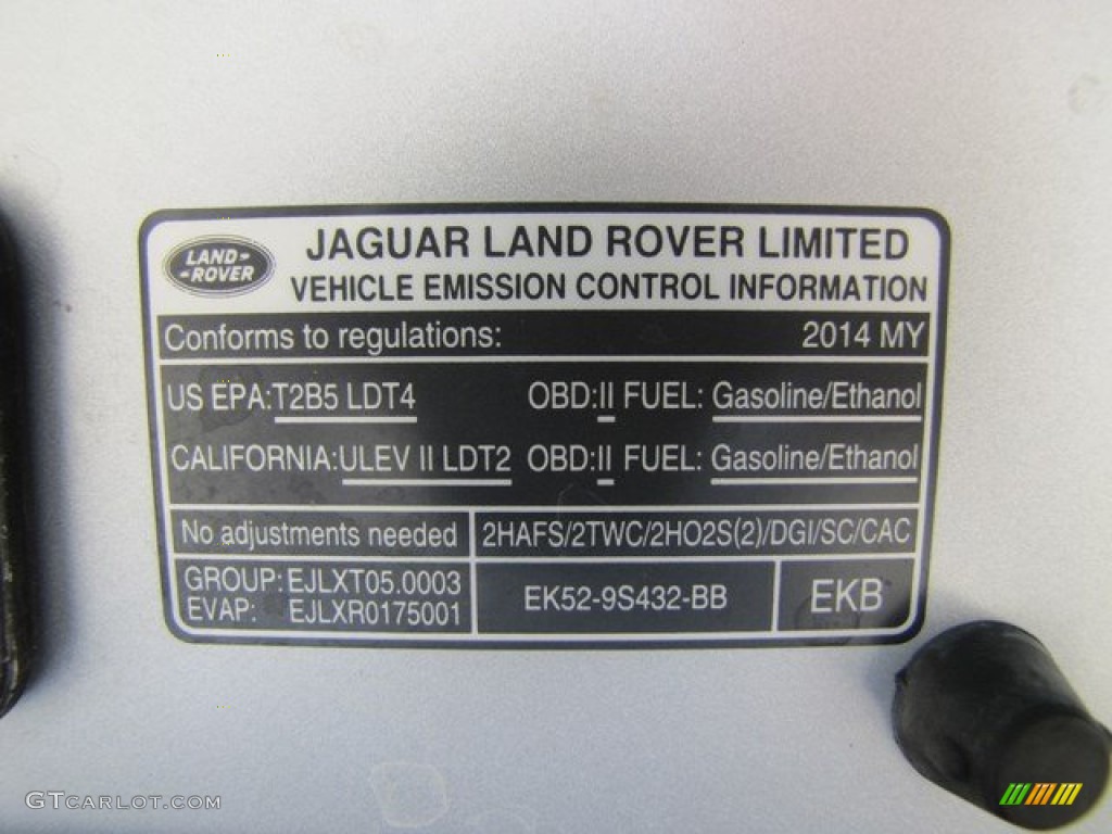 2014 Land Rover Range Rover Supercharged Info Tag Photo #93770612