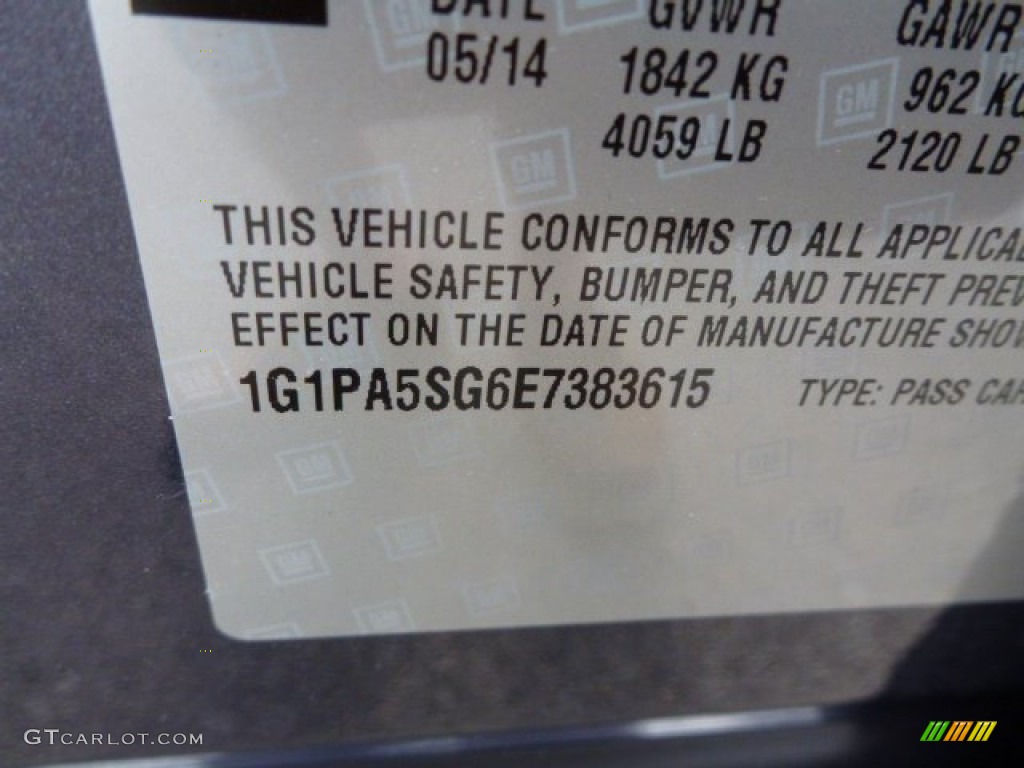 2014 Cruze LS - Atlantis Blue Metallic / Jet Black/Medium Titanium photo #14