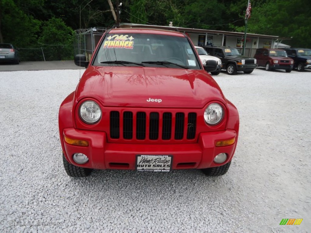 2004 Liberty Limited 4x4 - Flame Red / Light Taupe/Dark Slate Gray photo #2